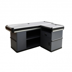 MOSTRADOR CAJA SUPERMERCADO GRIS 1500x600x850mm