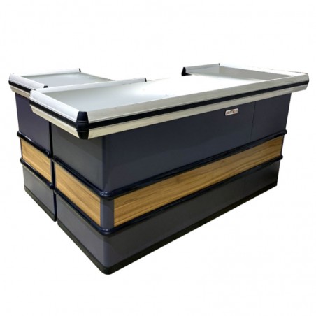 MOSTRADOR CAJA SUPERMERCADO GRIS 2000x900x900mm