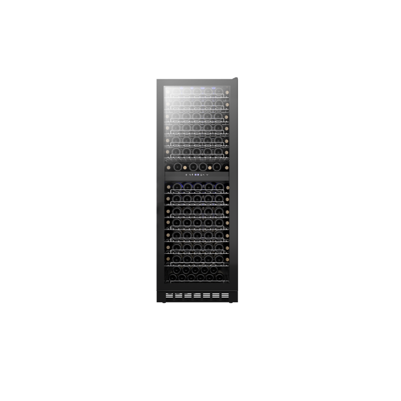 Enfriador de vino, capacidad para 163 Botellas 5℃~18℃, 595 x 680 x 1710mm con Puerta de Cristal