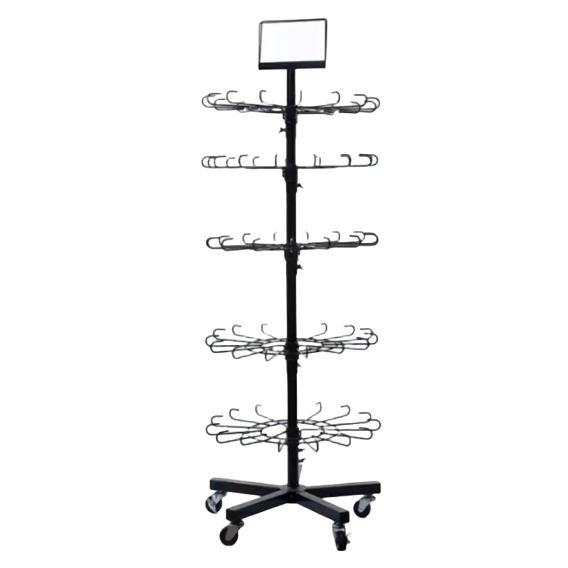 EXPOSITOR GIRATORIO 5 NIVELES ANTIRROBO Φ50CM x 183CM