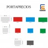 PORTAPRECIOS PARA GANCHO 50X40MM, 60X40MM, 80X40MM, MULTICOLOR