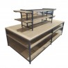 Expositor De Madera Y Metal, Expositor Combinado De Varios Niveles 2400*1200*1350mm