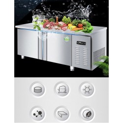 MESA FRÍA CON 3 PUERTAS CON TOPE 380L 220W -2 ℃ ~ 8 ℃
