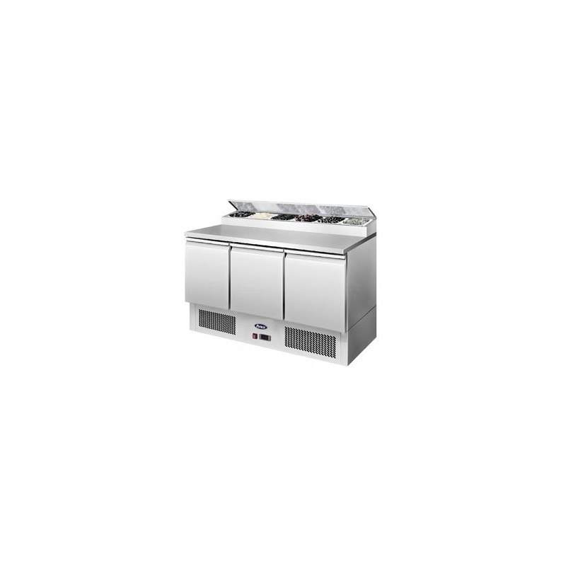 MESA FRÍA DE INGREDIENTES CON 3 PUERTAS 380L 310W -2 ℃ ~ 8 ℃