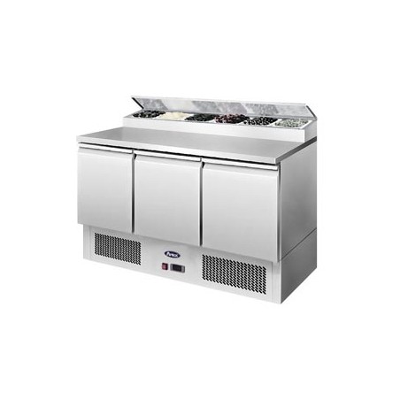 MESA FRÍA DE INGREDIENTES CON 3 PUERTAS 380L 310W -2 ℃ ~ 8 ℃