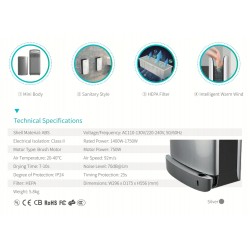 Secador De Manos 220V/750W Temperatura 20°C-40°C
