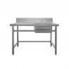 Mesa Acero Inoxidable de Recolección de Residuos con Fregadero 1200*700*893+150MM (Grifo no incluido)