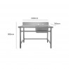 Mesa Acero Inoxidable de Recolección de Residuos con Fregadero 1200*700*893+150MM (Grifo no incluido)