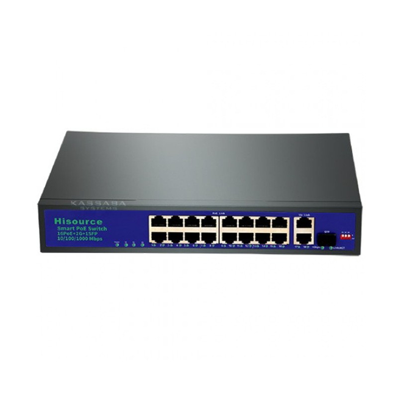 SWITCH CON LUZ Gigabit POE de 16 puertos