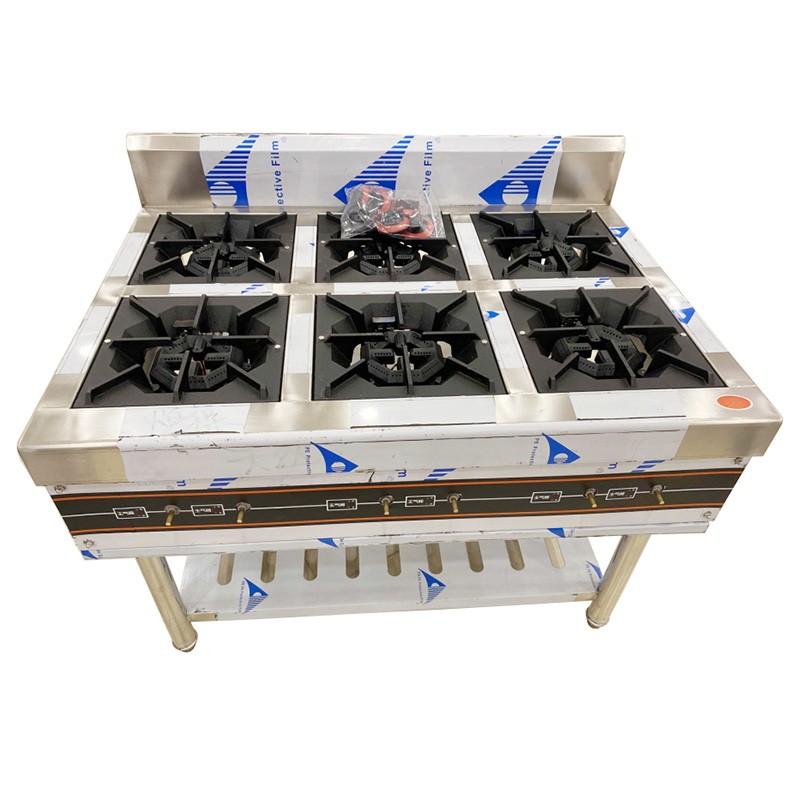 COCINA DE GAS NATURAL CON 6 QUEMADORES 1100*800*800+150MM