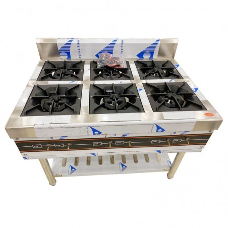 COCINA DE GAS NATURAL CON 6 QUEMADORES 1100*800*800+150MM