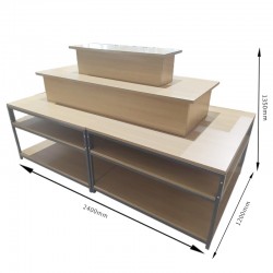 Expositor De Madera Y Gris Metal Combinación Multicapa Niveles 2400*1200*1350MM
