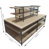 Expositor De Madera Y Metal, Expositor Combinado De Varios Niveles 2400*1200*1350mm
