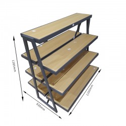 Expositor De Madera Y Metal, Expositor trapezoidal de 4 niveles 1200*930*1285mm