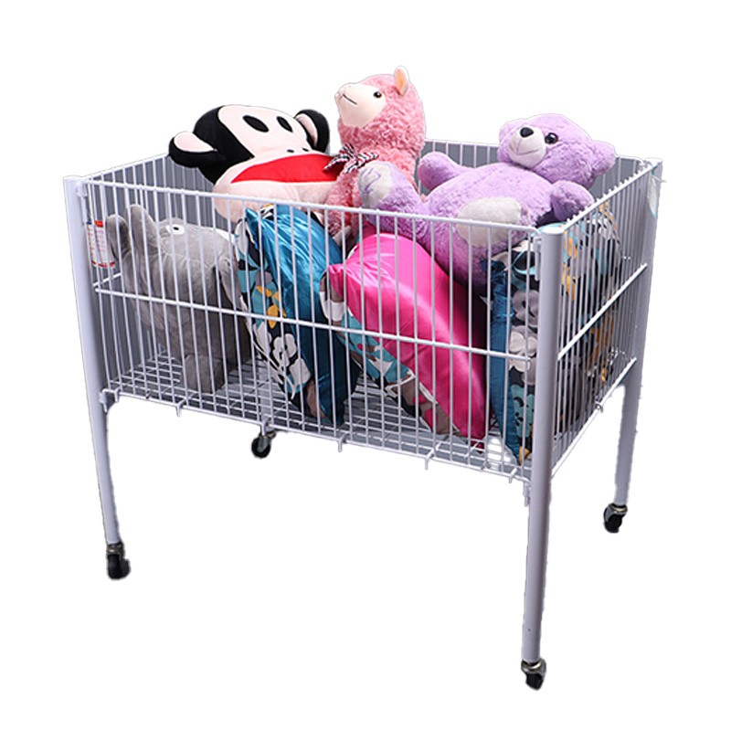 Cesta Expositora Móvil Blanca con Ruedas para Ropa 80*59*88CM