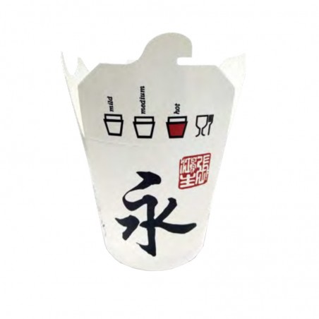 牛皮纸外卖盒 拉面打包盒 永字图案, 26OZ, 500个/箱