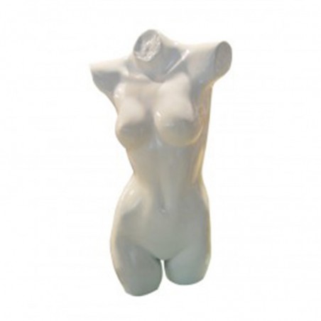 Maniquies Busto Mujer Colgado Gris Brillo Altura 83Cm Para Escaparates (Soporte No Incluido)