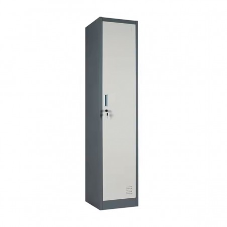 Taquilla Modular Metálica  Gris/Blanca Con Cerradura 1850x380x450mm