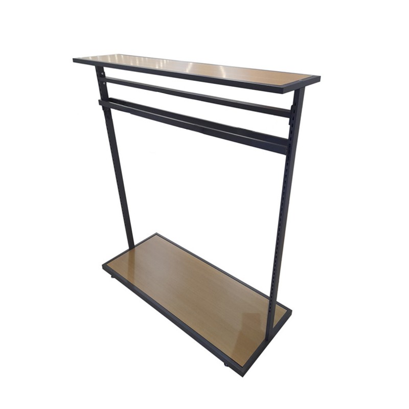 展示衣架 鞋架 带挂钩 金属架 木板 1220*500*1375mm