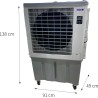 CLIMATIZADOR EVAPORATIVO INDUSTRIAL, VENTILADOR DE AGUA 120L, ENFRIADOR DE AIRE ECOLÓGICO, 9 VELOCIDADES, 8500㎥/H