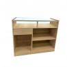 Mostrador Expositor Con Vitrina 1200x500x1000 MM Haya Blanco
