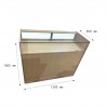 Mostrador Expositor Con Vitrina 1200x500x1000 MM Haya Blanco