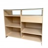 Mostrador Exhibidor con un cajón Blanco Haya 1500x500x1000 MM