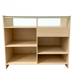 白榉色带抽屉展示柜 / 展示台 1500×500×1000mm