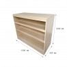 Mostrador Exhibidor con tres compartimentos Blanco Haya 1500x500x1000 MM