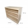 Mostrador Exhibidor con tres compartimentos Blanco Haya 1200x500x1000 MM