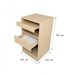 Mostrador Exhibidor con cajones Blanco Haya 500x500x900 MM