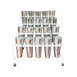 Expositor de Flores de 4 Niveles con 20 Cubos - 94x75x91cm - Blanco o Negro