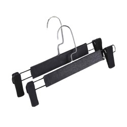 Perchas de Pantalón Metal 30cm - Negro y Oro