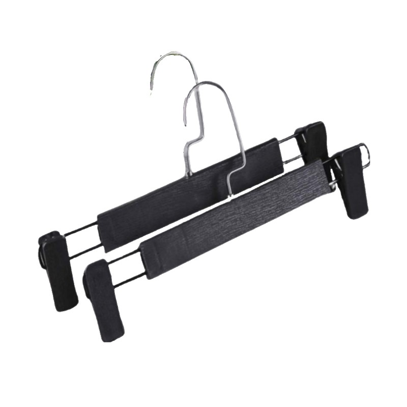 Perchas de Pantalón Metal 30cm - Negro y Oro