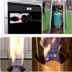 ESTUFA EXTERIOR PIRÁMIDE 5 ~ 11 KW, GAS BUTANO / PROPANO