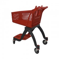 CARRO SUPERMERCADO PLÁSTICO ROJO 120 LITROS