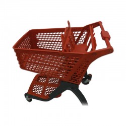 CARRO SUPERMERCADO PLÁSTICO ROJO 120 LITROS