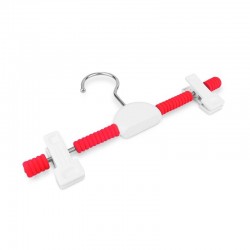 PERCHA DE PLÁSTICO Y METAL CON PINZAS 26 CM