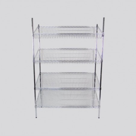 ESTANTERÍA TUBULAR CROMADA INCLINADA 90 CM