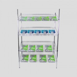 ESTANTERÍA TUBULAR CROMADA INCLINADA 90 CM