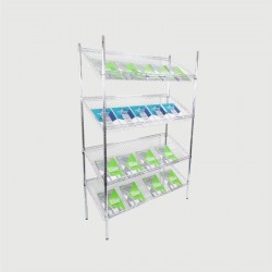 ESTANTERÍA TUBULAR CROMADA INCLINADA 90 CM