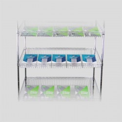 ESTANTERÍA TUBULAR CROMADA INCLINADA 90 CM