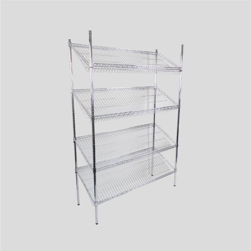 ESTANTERÍA TUBULAR CROMADA INCLINADA 120 CM
