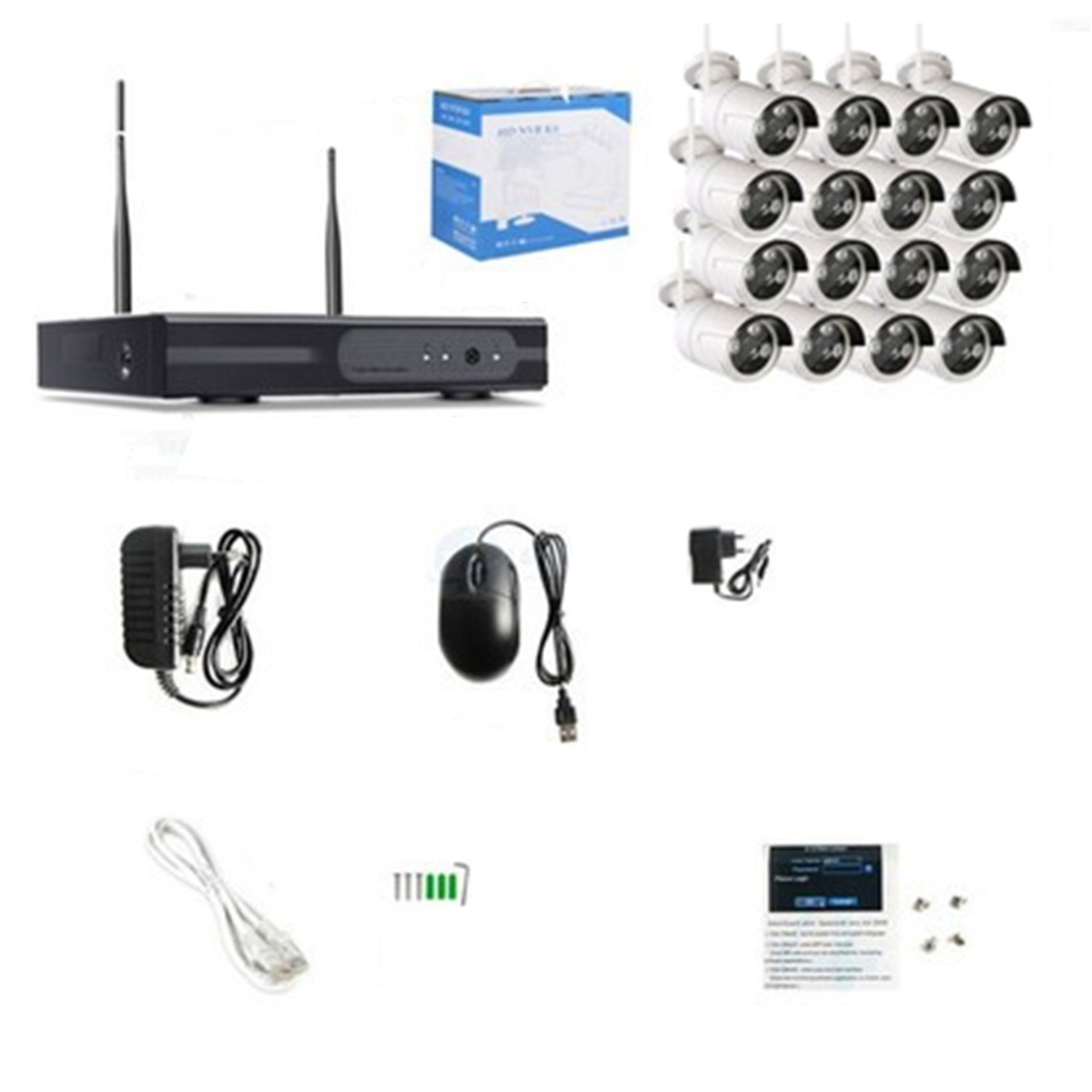 KIT VIDEOVIGILANCIA 16CH K8516-PJ2051-W(16+16) 220V/50Hz  16路500万 超远无线超清摄像套装 -
